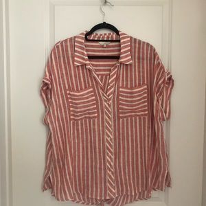 Striped Linen Shirt, XL